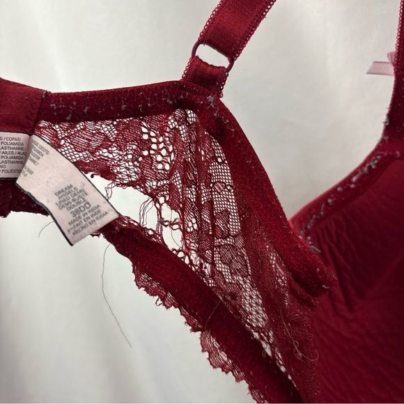 Victoria Secret Women Bra 38DD Red Violet Lace Dream Angels Lined Demi Underwire - Picture 12 of 16